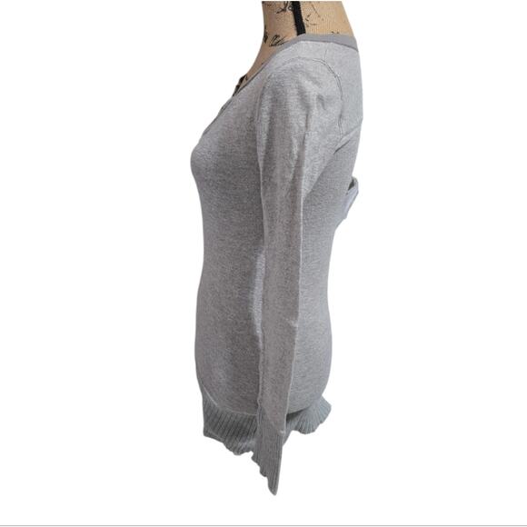 Free People Gray Thermal Henley Sweater Size Small - Picture 3 of 5